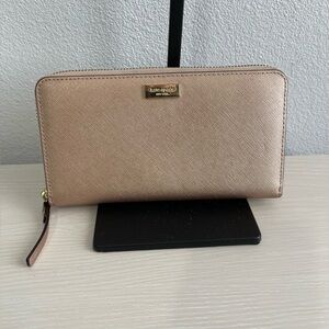 💃 KATE SPADE New York Newbury Lane Neda Zip Around Wallet in Rose Gold